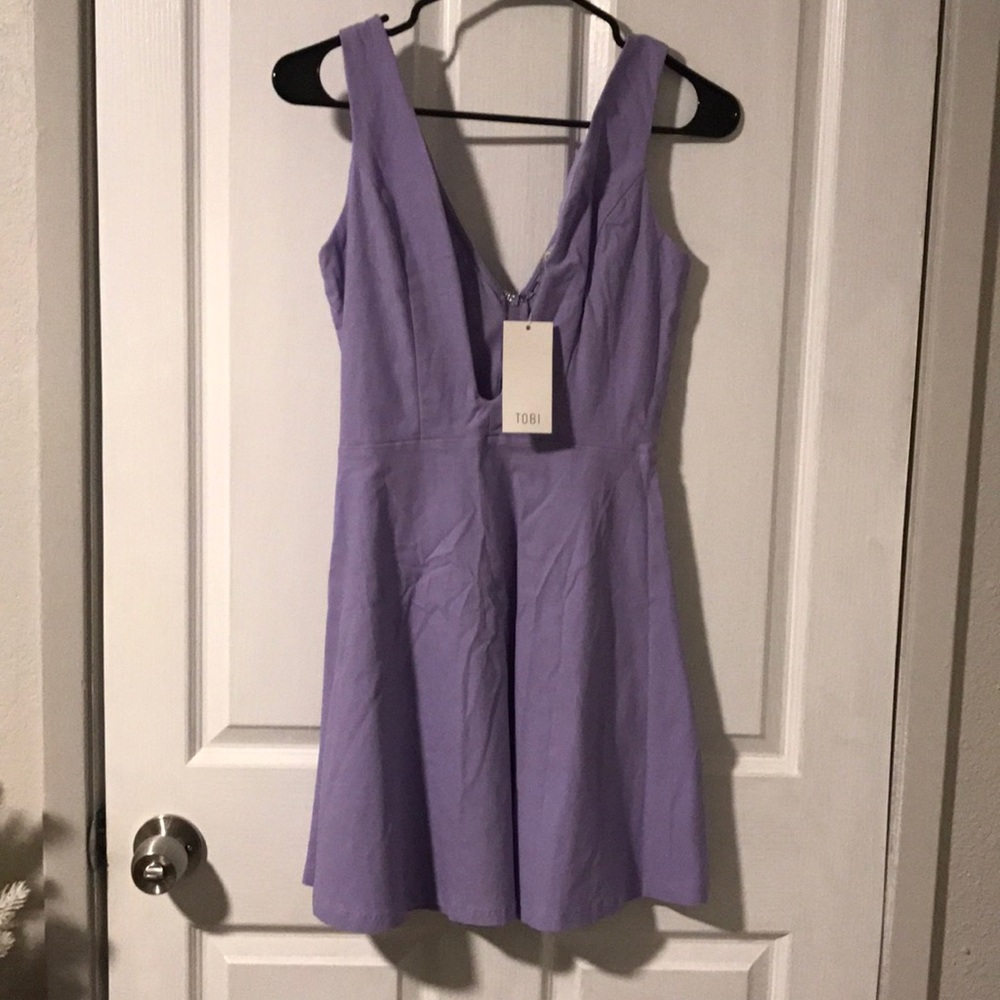 Lilac deep v dress